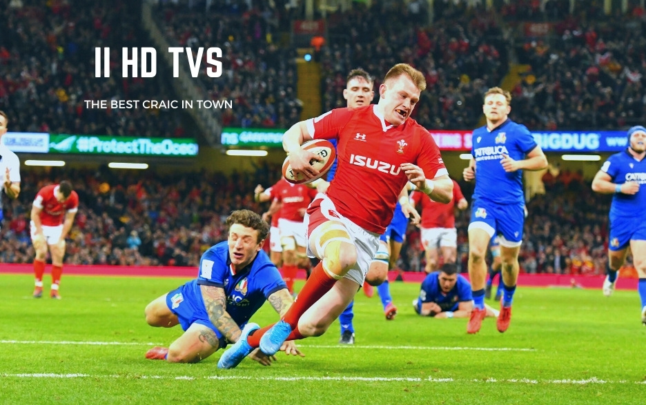 Six Nations & Wales rugby match on sports channel tv at Tenby House 