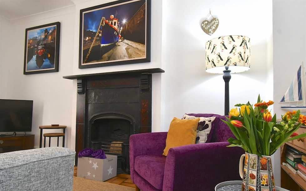 lounge reception room at self catering holiday let  in centre of Tenby 